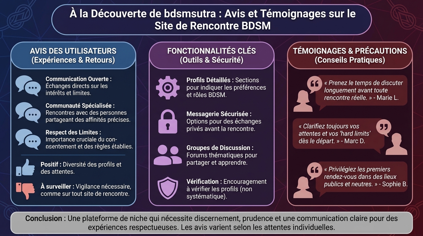 Découvrez bdsmsutra : avis et témoignages sur ce site de rencontre 1 Témoignages d'utilisateurs