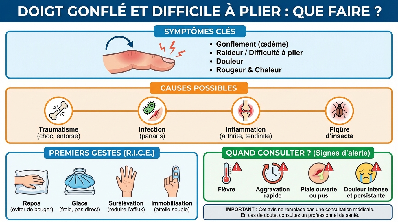 Que faire en cas de doigt gonflé ?