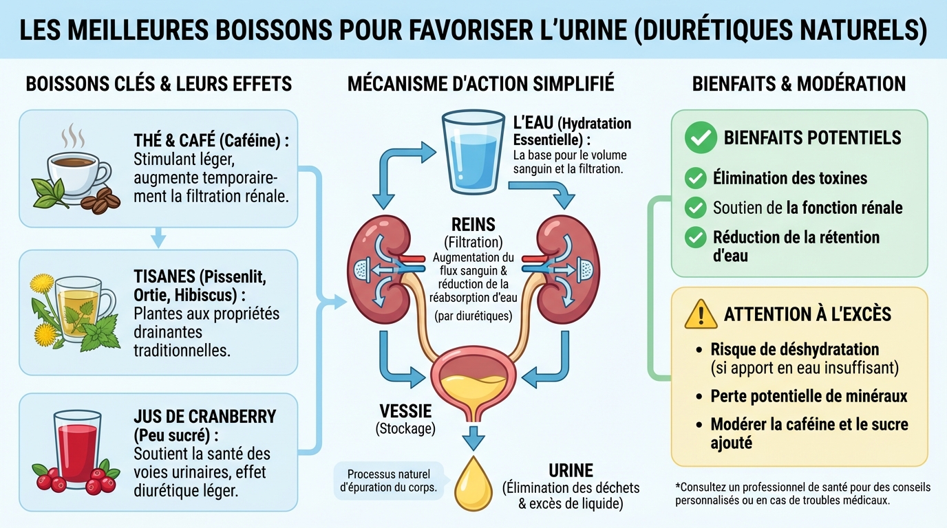 Les meilleures boissons pour favoriser l'urine 1 Les meilleures boissons pour favoriser l'urine