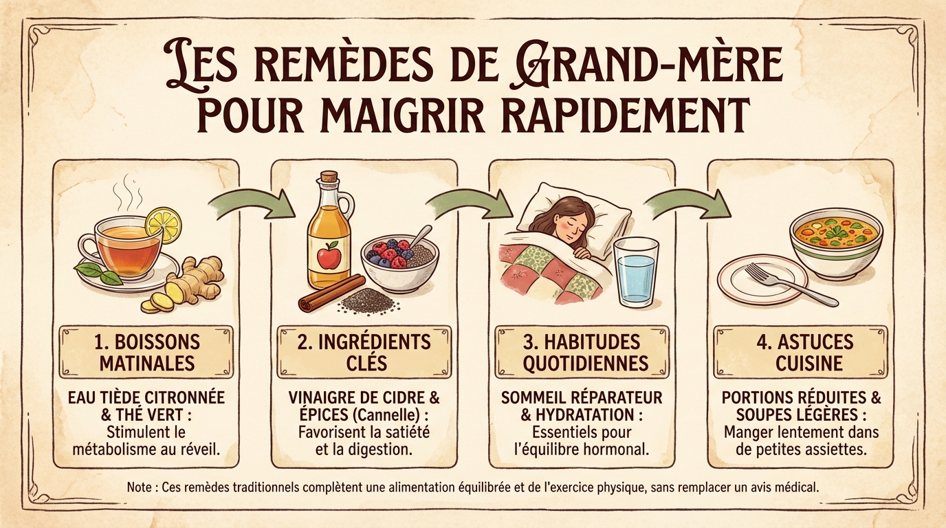 Les meilleurs remèdes de grand-mère pour maigrir rapidement 1 Les remèdes les plus efficaces pour maigrir