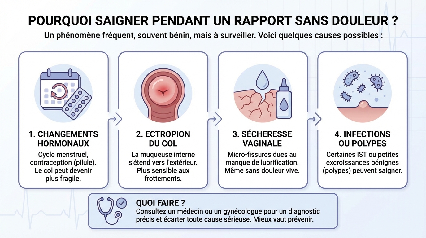 Pourquoi saigner pendant un rapport sans douleur ? 1 Les causes possibles