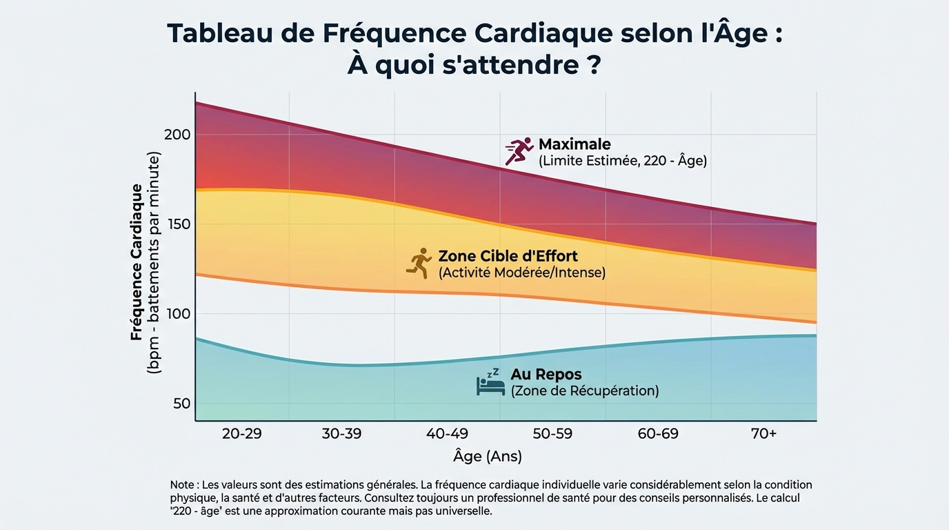 Tableau des fréquences cardiaques