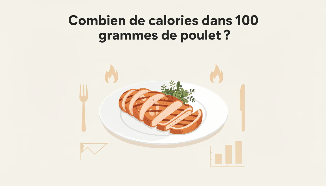 Combien de calories dans 100 grammes de poulet ? 1 Calories dans 100 grammes de poulet